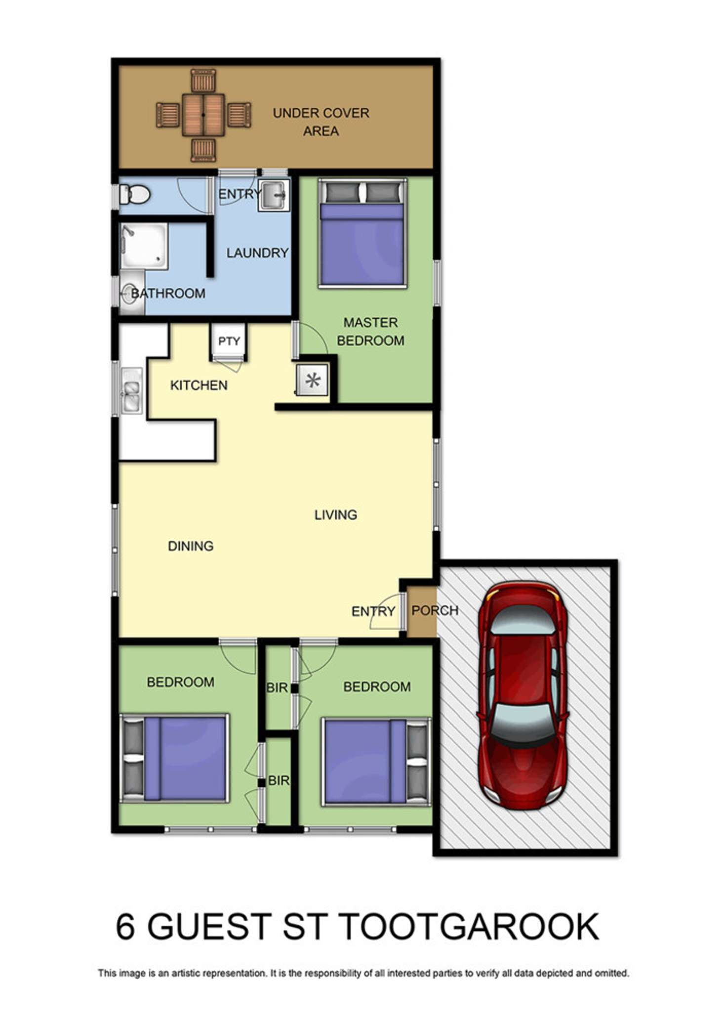 Floorplan of Homely house listing, 6 Guest Street, Tootgarook VIC 3941