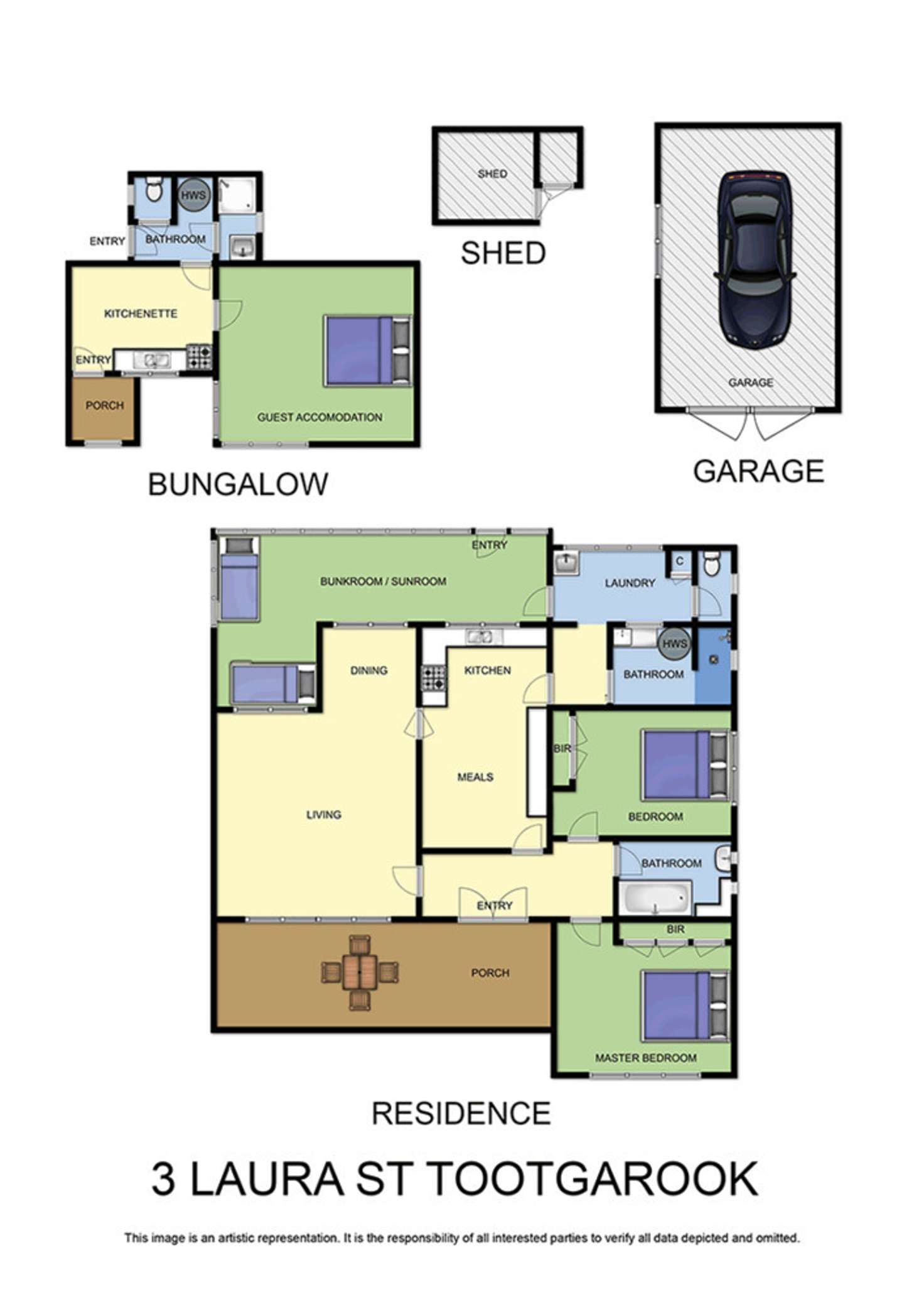 Floorplan of Homely house listing, 3 Laura Street, Tootgarook VIC 3941