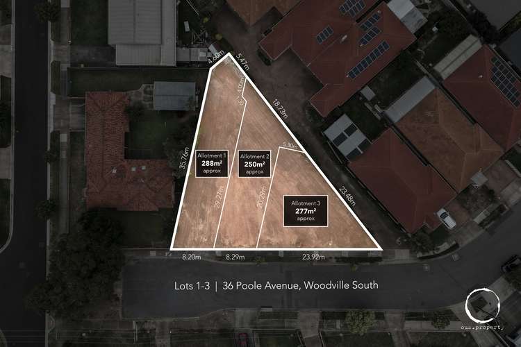 Main view of Homely residentialLand listing, LOT 1-3, 36 Poole Avenue, Woodville South SA 5011