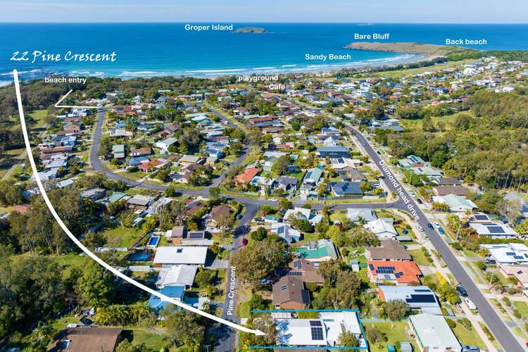 Main view of Homely house listing, 22 Pine Crescent, Sandy Beach NSW 2456