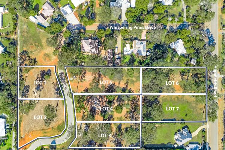 Main view of Homely residentialLand listing, Lot 1 - Lot 7 Whispering Pines Drive, Highfields QLD 4352