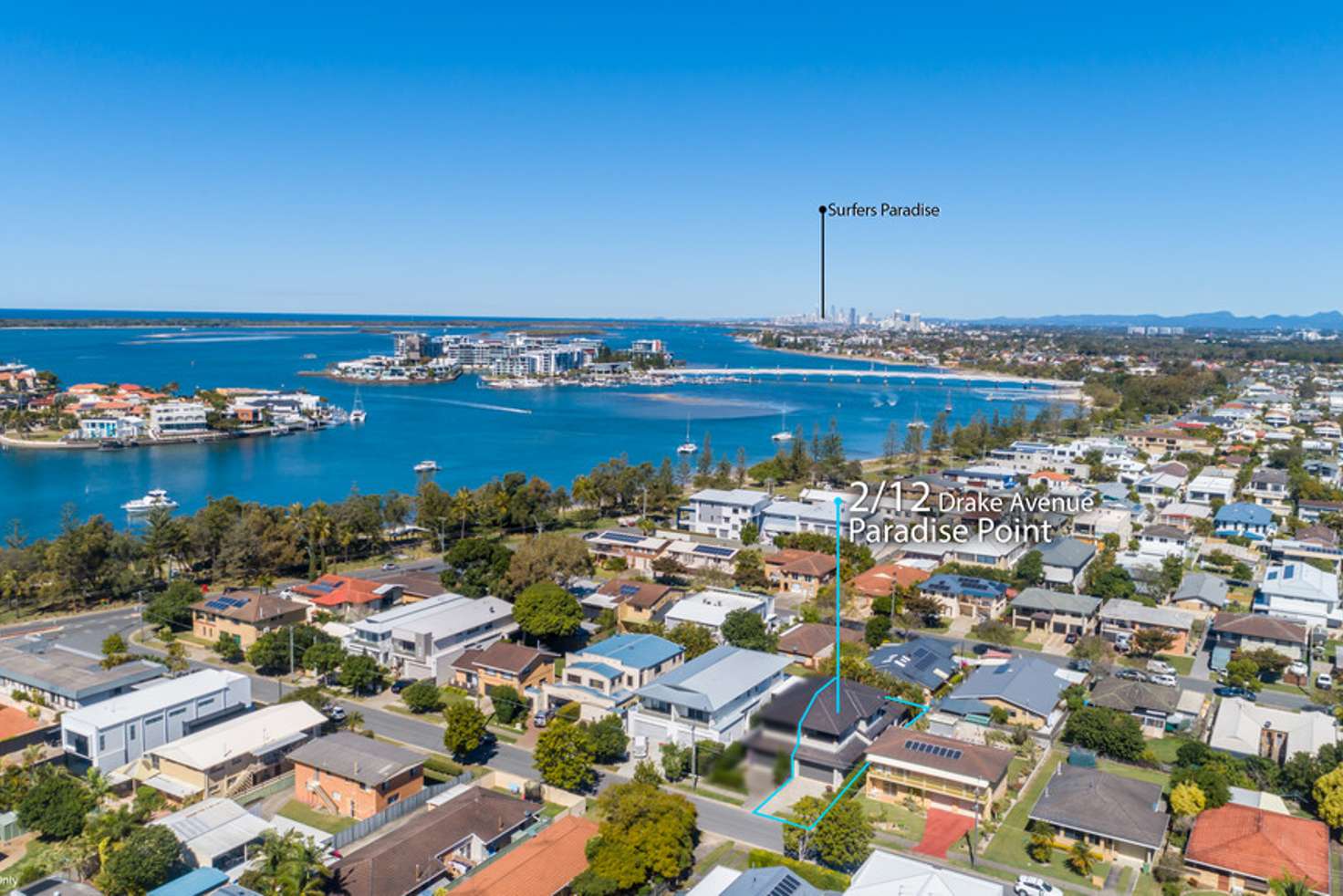 Main view of Homely townhouse listing, 2/12 Drake Avenue, Paradise Point QLD 4216