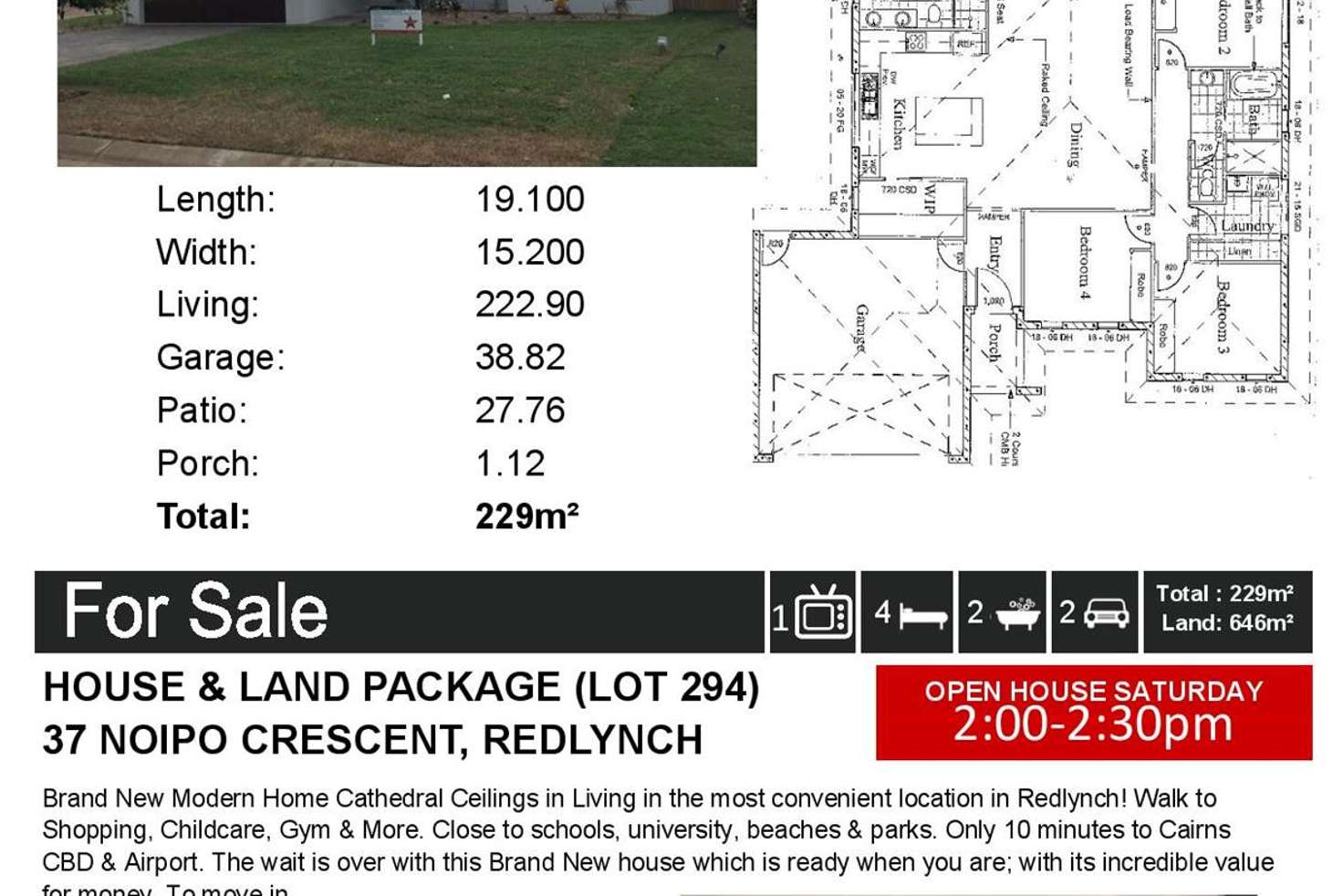 Main view of Homely house listing, Lot 294 (37) Noipo Crescent, Redlynch QLD 4870