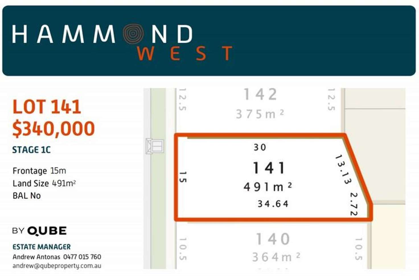 Main view of Homely residentialLand listing, Lot 141, Almond Close, Hammond Park WA 6164