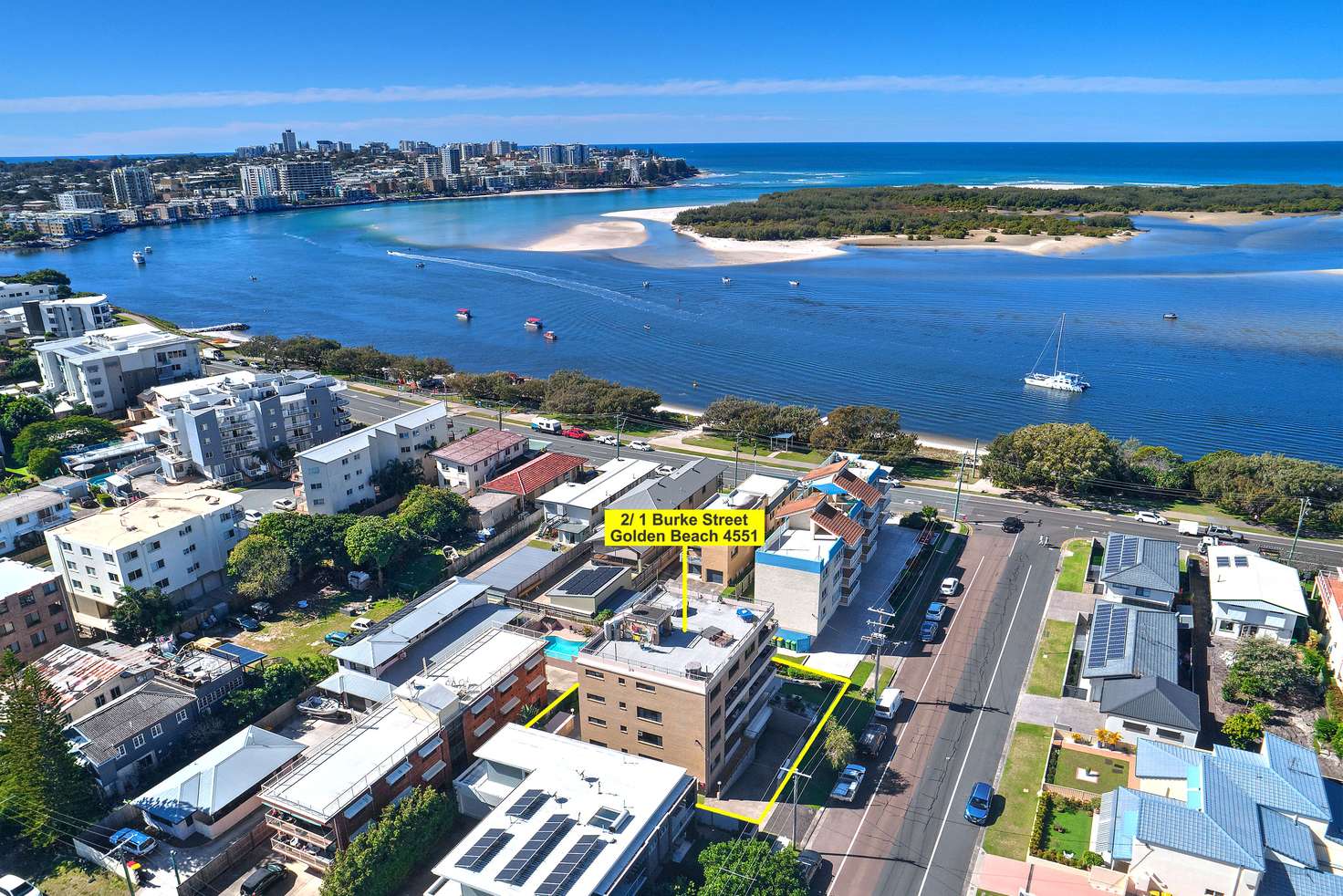 Main view of Homely unit listing, Unit 2/1 Burke Street, Golden Beach QLD 4551