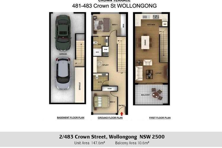 Second view of Homely townhouse listing, 2/481-483 Crown Street, West Wollongong NSW 2500