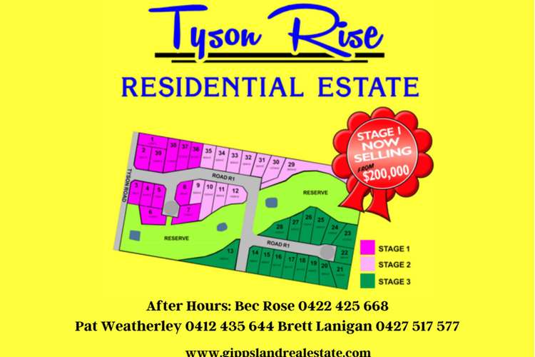 Main view of Homely residentialLand listing, Lot 1-39/Tyson Rise Tyson Road, Heyfield VIC 3858