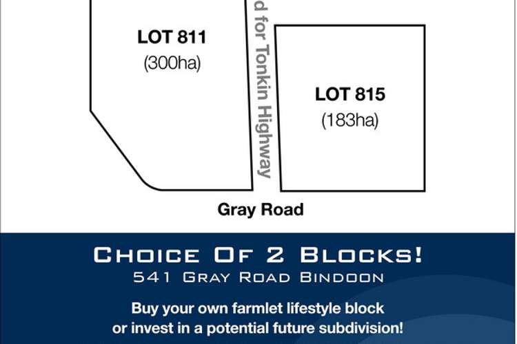 LOT 811 & 815, 541 Gray Road, Bindoon WA 6502