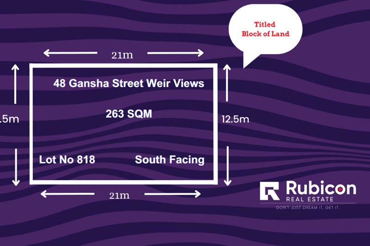 Main view of Homely residentialLand listing, LOT 818, 48 Gansha Street, Weir Views VIC 3338