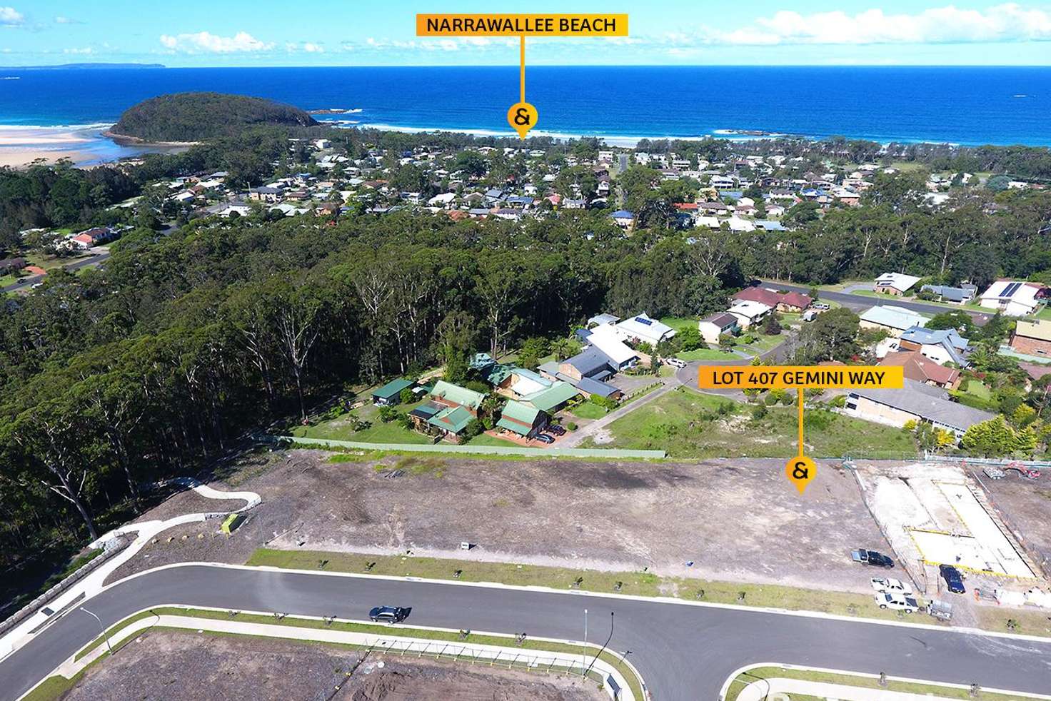 Main view of Homely residentialLand listing, 86 (Lot 407) Gemini Way, Narrawallee NSW 2539