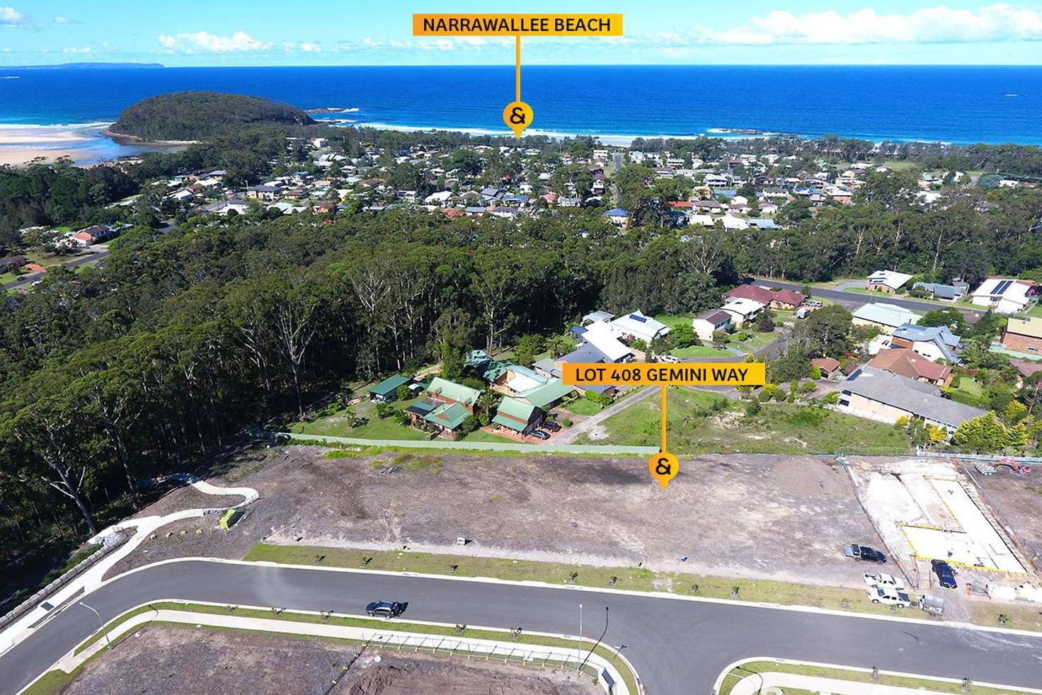 Main view of Homely residentialLand listing, 88 (Lot 408) Gemini Way, Narrawallee NSW 2539