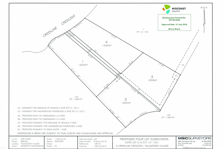 Second view of Homely residentialLand listing, 5 Creekline Crescent, Tallwoods Village NSW 2430