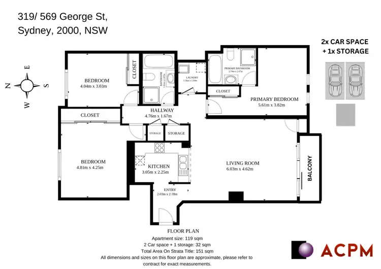 Floorplan of Homely apartment listing, 319/569 George Street, Sydney NSW 2000