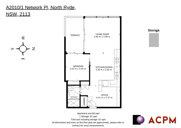 Floorplan of Homely apartment listing, A2010/1 Network Place, North Ryde NSW 2113