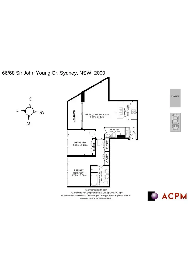Floorplan of Homely apartment listing, 66/68 Sir John Young Crescent, Woolloomooloo NSW 2011
