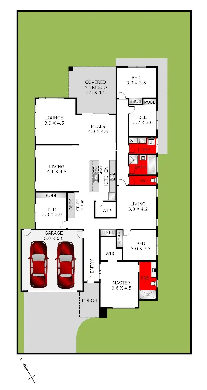 Floorplan of Homely house listing, 12 Baradine Drive, Ocean Grove VIC 3226