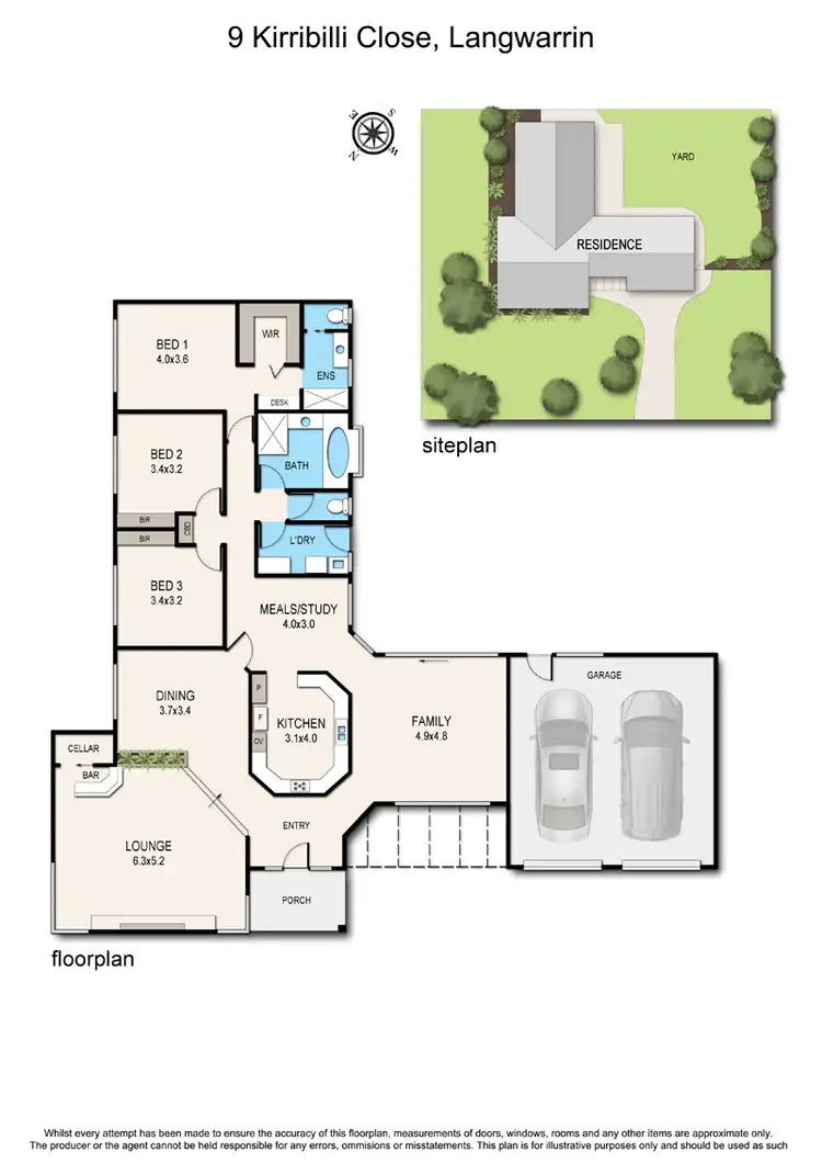 Floorplan of Homely house listing, 9 Kirribilli Close, Langwarrin VIC 3910