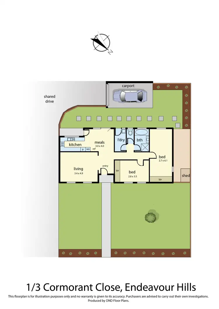 Floorplan of Homely unit listing, 1/3 Cormorant Close, Endeavour Hills VIC 3802