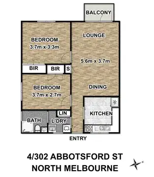 Floorplan of Homely flat listing, 4/302 Abbotsford Street, North Melbourne VIC 3051