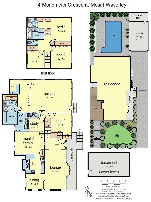 Floorplan of Homely house listing, 4 Monomeith Crescent, Mount Waverley VIC 3149