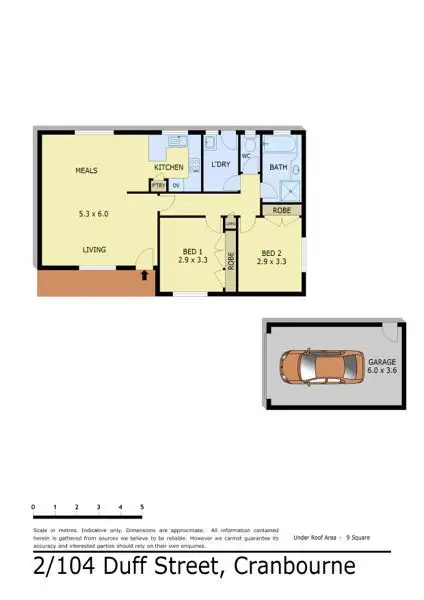Floorplan of Homely unit listing, 2/104 Duff Street, Cranbourne VIC 3977