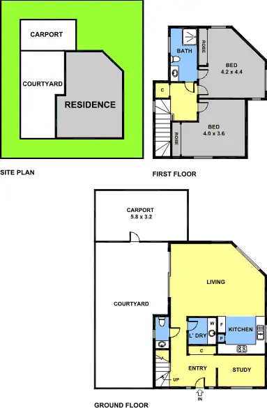 Floorplan of Homely townhouse listing, 1/119 North Street, Hadfield VIC 3046