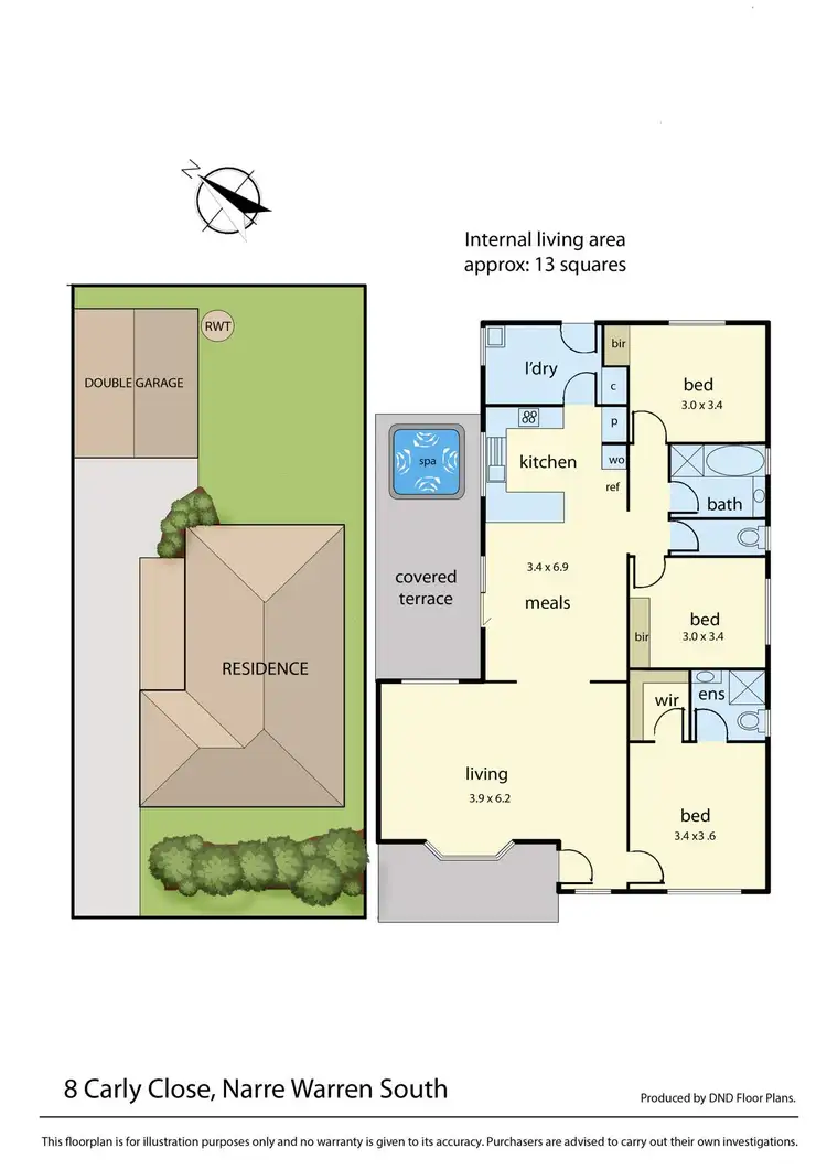 Floorplan of Homely house listing, 8 Carly Close, Narre Warren South VIC 3805