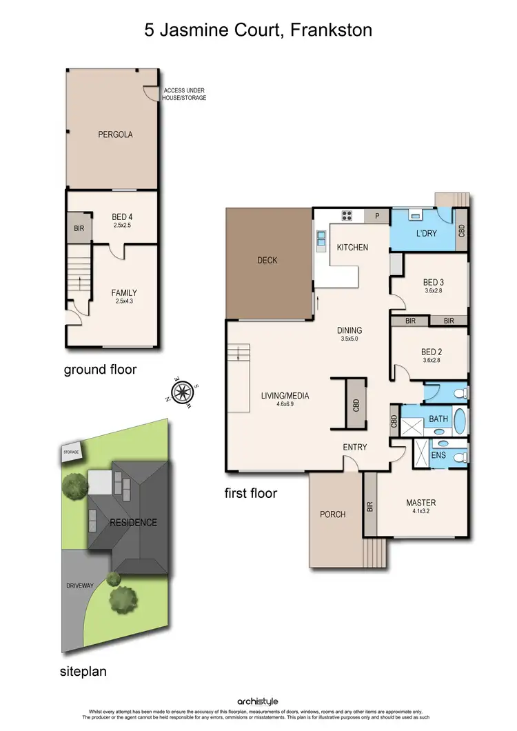 Floorplan of Homely house listing, 5 Jasmine Court, Frankston VIC 3199