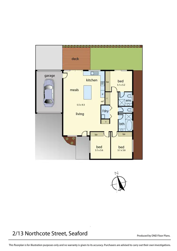 Floorplan of Homely unit listing, 2/13 Northcote Street, Seaford VIC 3198