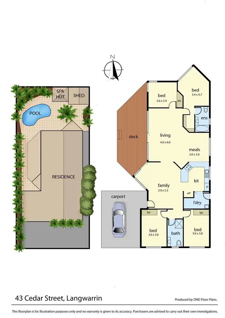 Floorplan of Homely house listing, 43 Cedar Street, Langwarrin VIC 3910