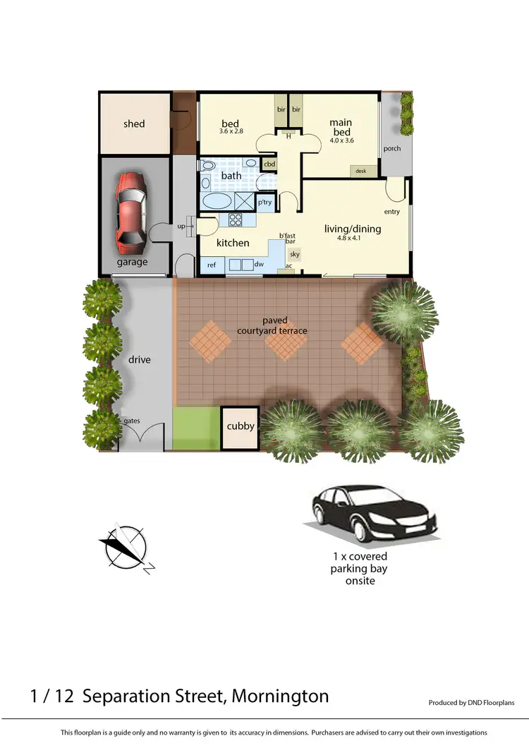 Floorplan of Homely unit listing, 1/12 Separation Street, Mornington VIC 3931