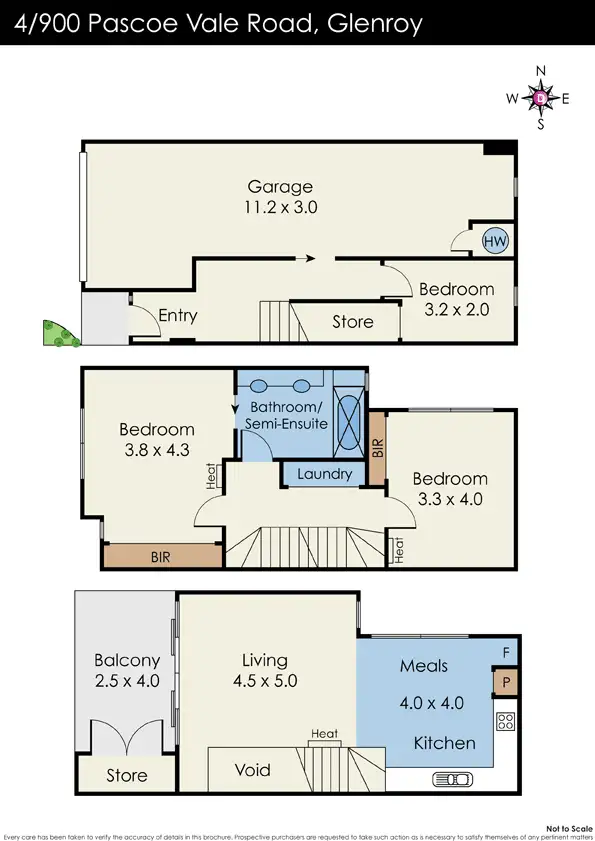 Floorplan of Homely townhouse listing, 4/900 Pascoe Vale Road, Glenroy VIC 3046