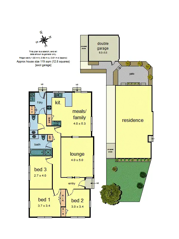 Floorplan of Homely house listing, 1/13 Rowan Street, Croydon VIC 3136