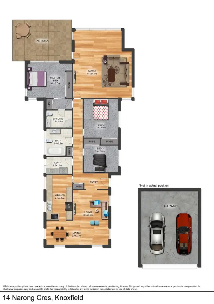 Floorplan of Homely house listing, 14 Narong Crescent, Knoxfield VIC 3180