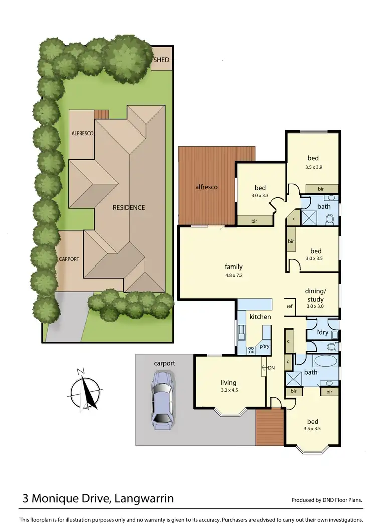 Floorplan of Homely house listing, 3 Monique Drive, Langwarrin VIC 3910