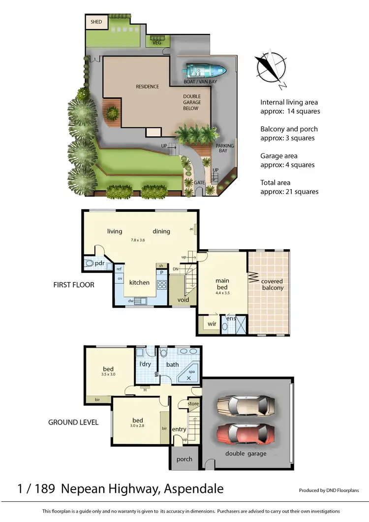 Floorplan of Homely townhouse listing, 1/189 Nepean Hwy, Aspendale VIC 3195