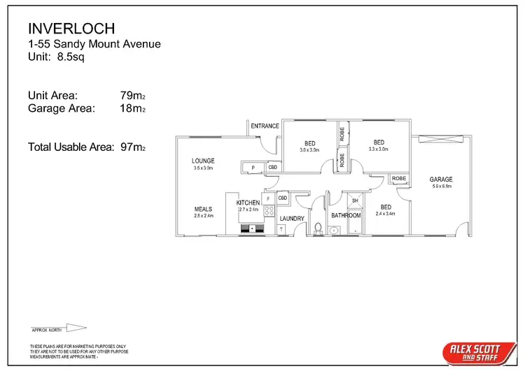 Floorplan of Homely unit listing, 1/55 Sandy Mount Avenue, Inverloch VIC 3996