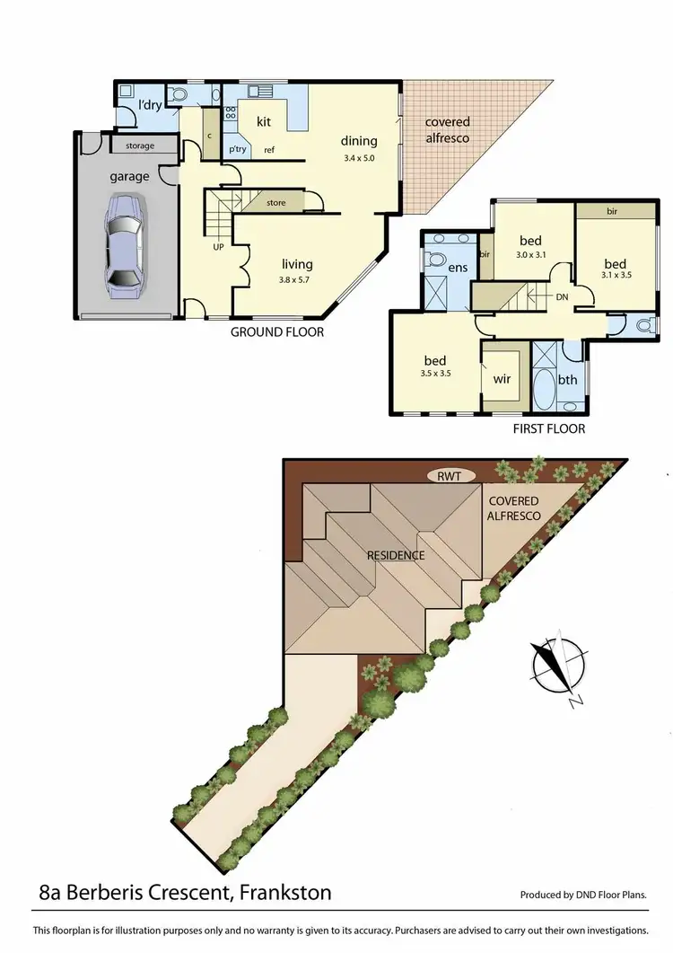 Floorplan of Homely townhouse listing, 8a Berberis Crescent, Frankston VIC 3199