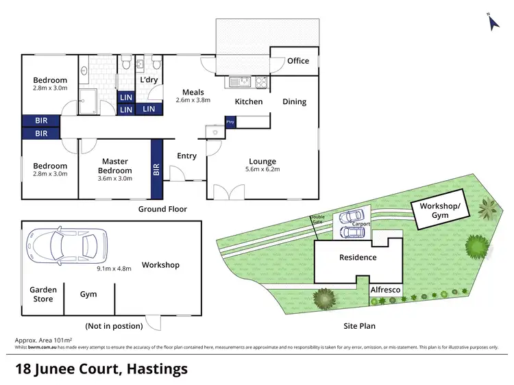 Floorplan of Homely house listing, 18 Junee Court, Hastings VIC 3915