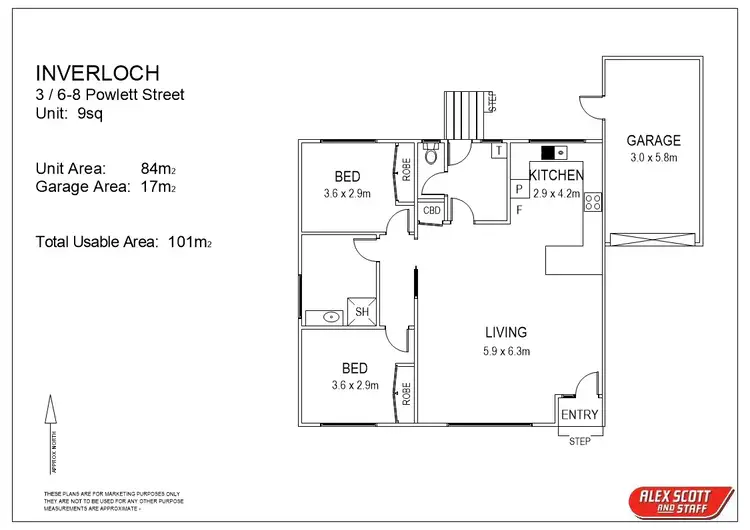 Floorplan of Homely apartment listing, 3/6-8 Powlett Street, Inverloch VIC 3996