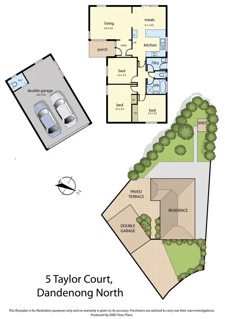 Floorplan of Homely house listing, 5 Taylor Court, Dandenong North VIC 3175