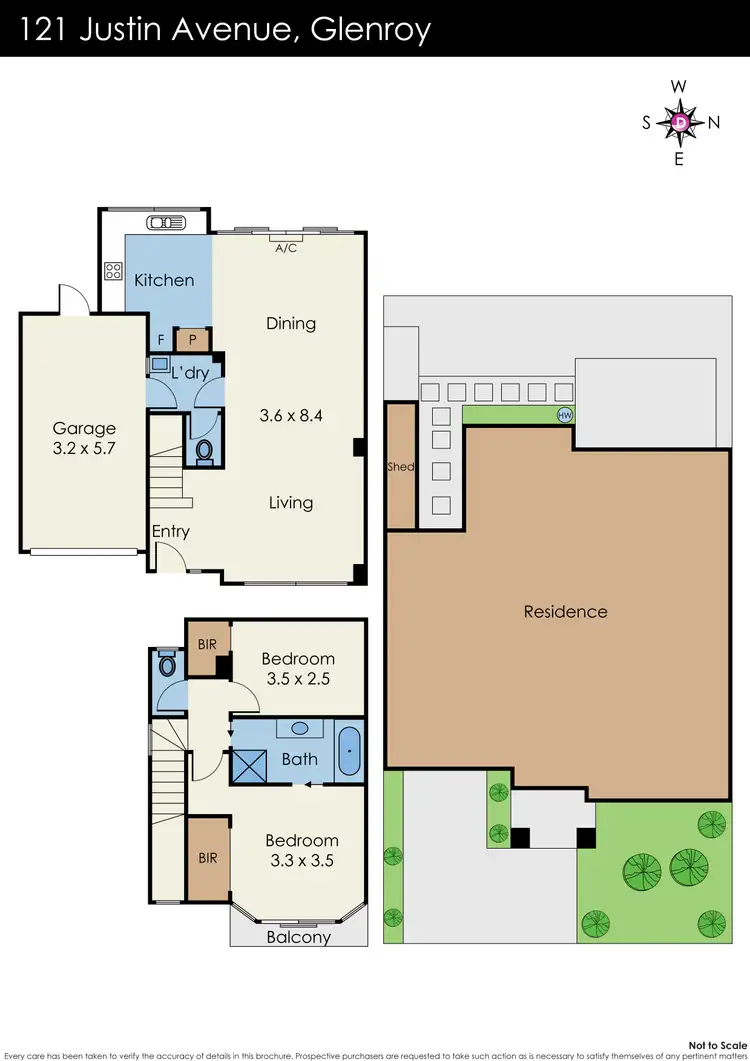 Floorplan of Homely townhouse listing, 121 Justin Avenue, Glenroy VIC 3046