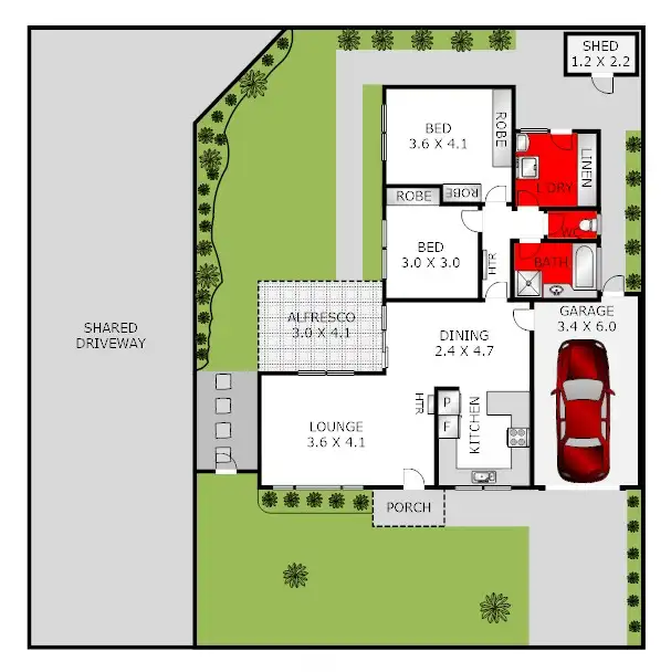 Floorplan of Homely unit listing, 1/32 Winter Street, Belmont VIC 3216