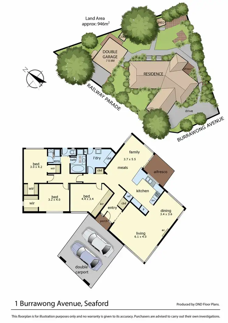 Floorplan of Homely house listing, 1 Burrawong Avenue, Seaford VIC 3198