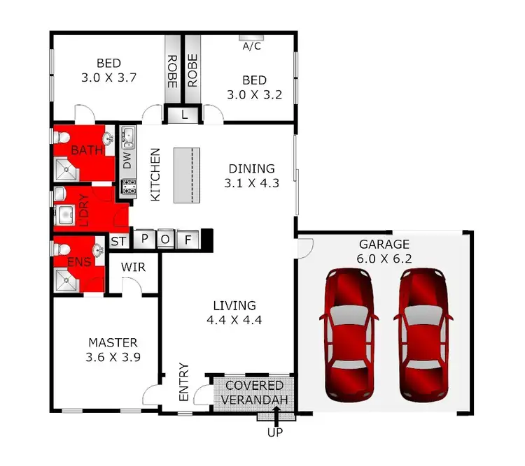 Floorplan of Homely townhouse listing, 3/4 Belfast Street, Newtown VIC 3220