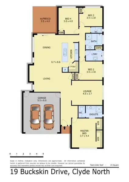 Floorplan of Homely house listing, 19 Buckskin Drive, Clyde North VIC 3978