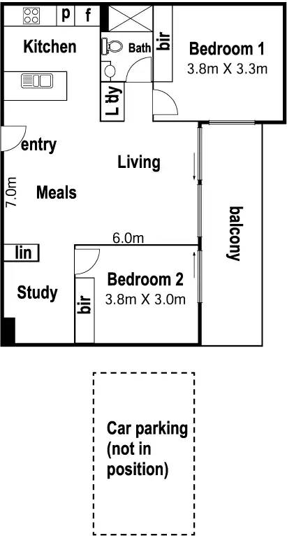 Floorplan of Homely apartment listing, 606/72 Altona Street, Kensington VIC 3031