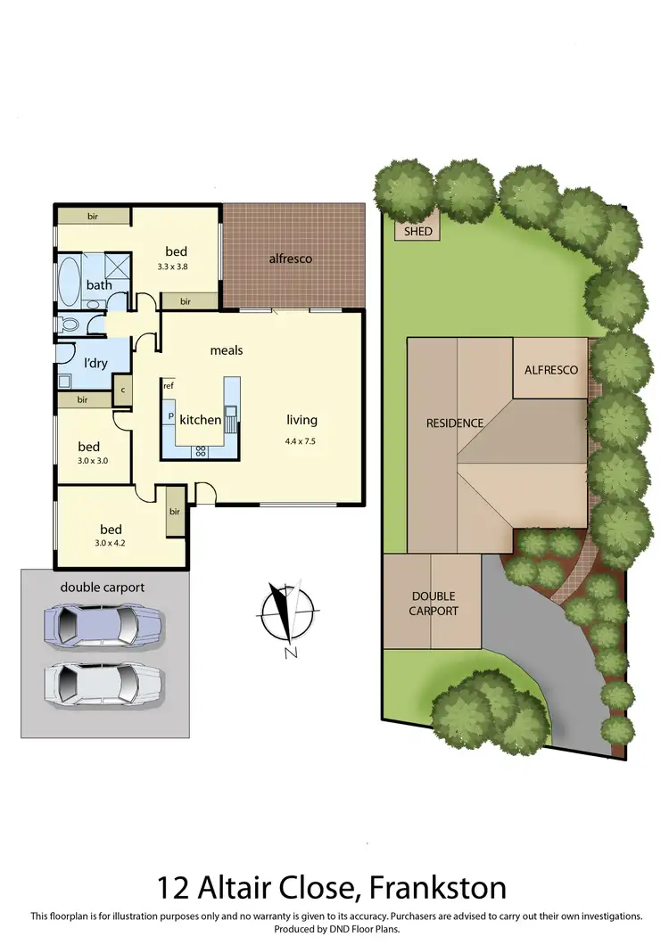 Floorplan of Homely house listing, 12 Altair Close, Frankston VIC 3199
