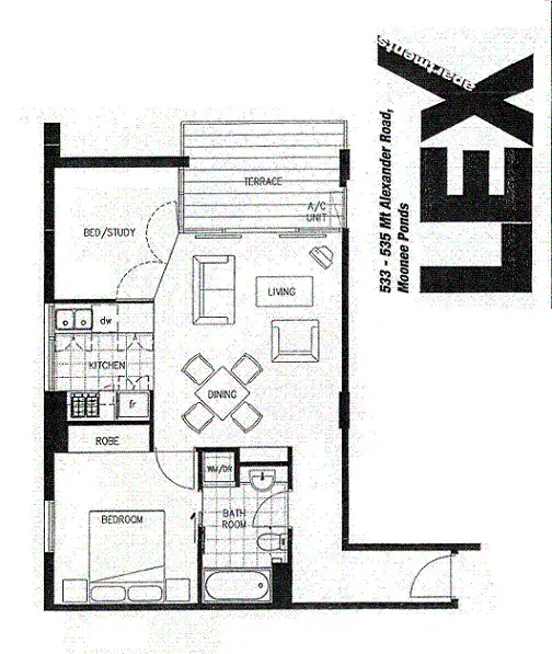 Floorplan of Homely apartment listing, 307/533-535 Mount Alexander Road, Moonee Ponds VIC 3039