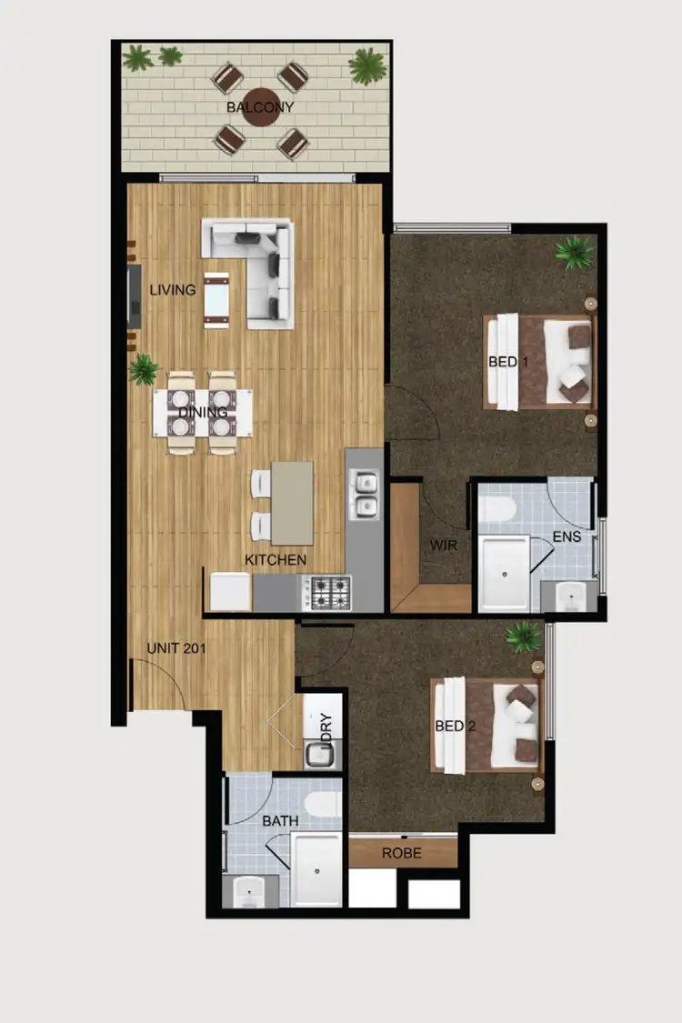 Floorplan of Homely apartment listing, 201/1330 Dandenong Road, Hughesdale VIC 3166
